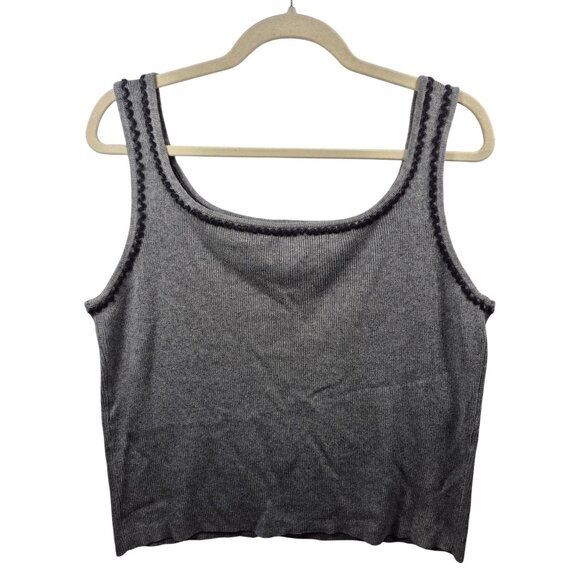 MAG Sweater Womens XL Gray Knit Vest Silk Cashmere Blend Sleeveless Top Y2K - Picture 2 of 6